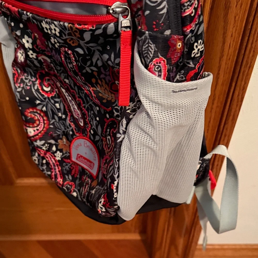 Vera Bradley Coleman Black and Red Paisley Backpack - Picture 6 of 8